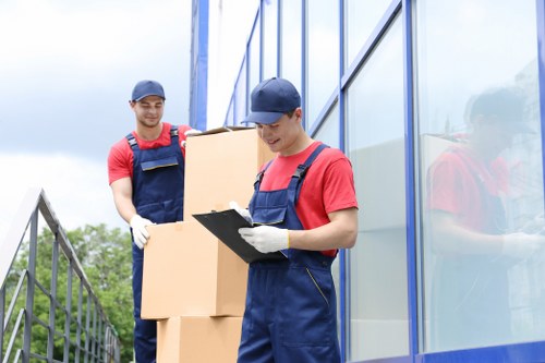 Packing boxes and moving supplies in Greenwich home setting