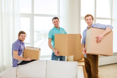 Local movers transporting office furniture in Greenwich