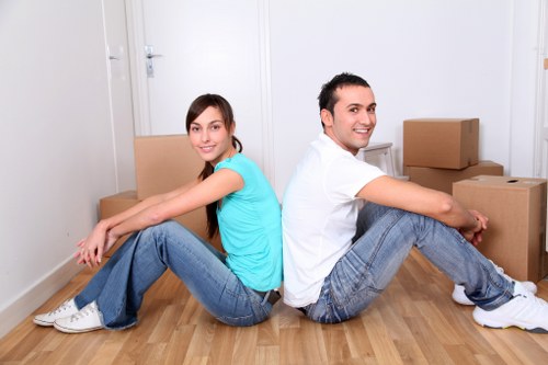 Removal truck loading items during a Greenwich home relocation