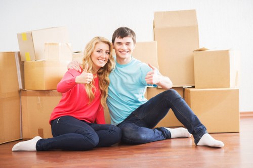 Moving furniture with a removal truck in Greenwich