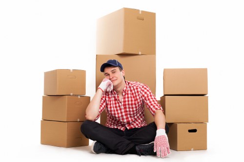 Furniture and boxes prepared for a Greenwich house move